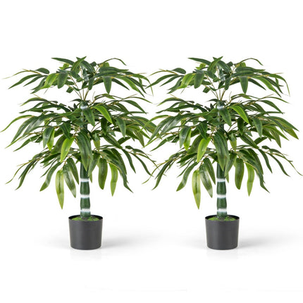 Set de plante artificiale din bambus, 100 cm, cu ghiveci, pachet de 2