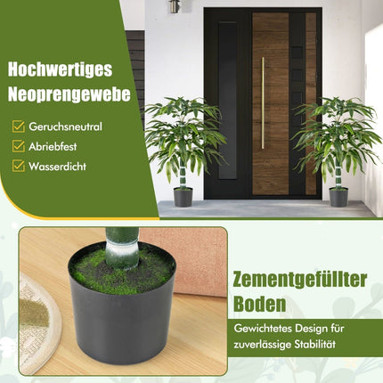 Set de plante artificiale din bambus, 100 cm, cu ghiveci, pachet de 2
