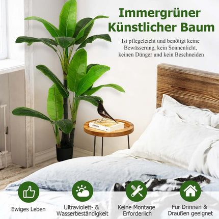 Banan artificial, 150 cm, 18 frunze, material PEVA