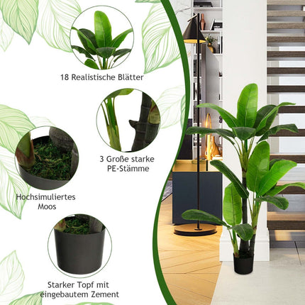 Banan artificial, 150 cm, 18 frunze, material PEVA
