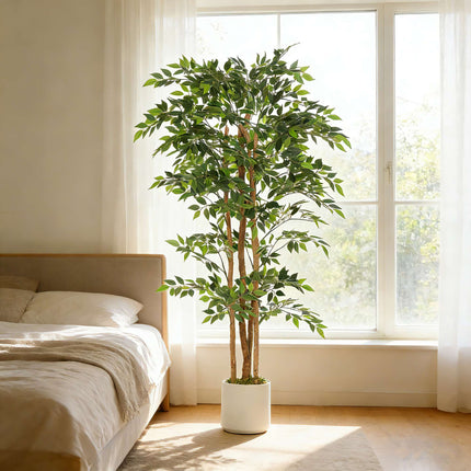 Banyan artificial cu trunchi de lemn, ghiveci, 180 cm