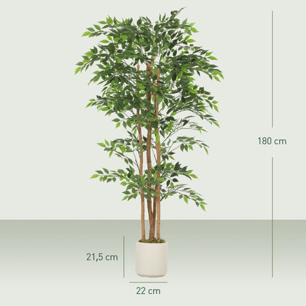Banyan artificial cu trunchi de lemn, ghiveci, 180 cm