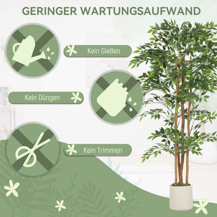 Banyan artificial cu trunchi de lemn, ghiveci, 180 cm