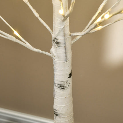 Mesteacăn artificial cu lumini LED, scoarță albă, 180 cm