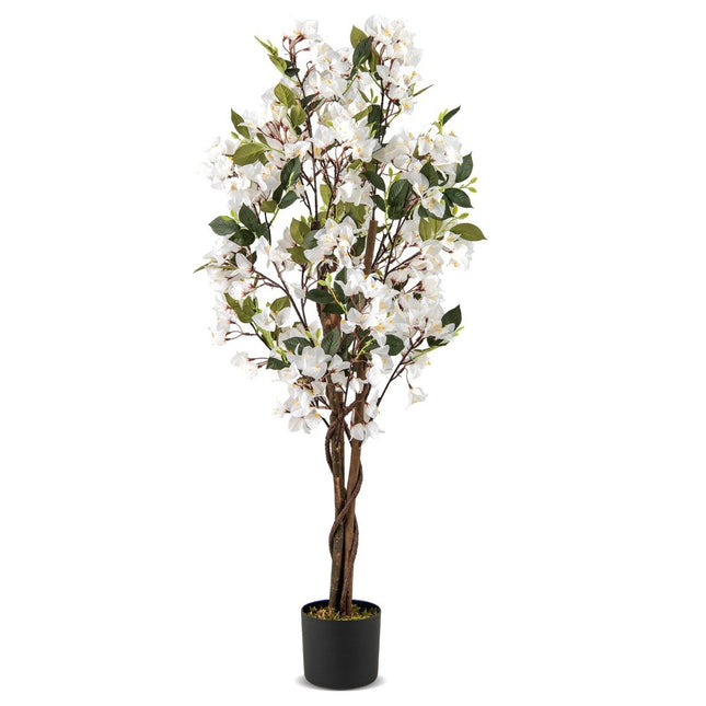 Arborele de Bougainvillea Artificial, 120 cm, Flori Albe