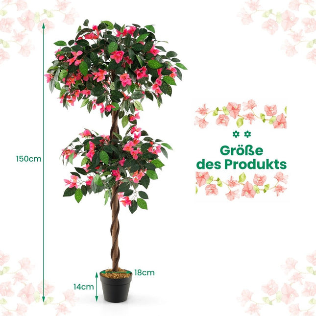 Arborele de Bougainvillea Artificial, 150 cm, 252 Flori, In ghiveci