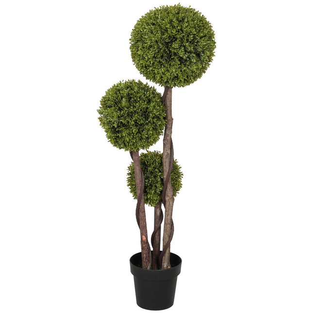 Artificial boxwood plant in pot, 115 cm decorative greenery