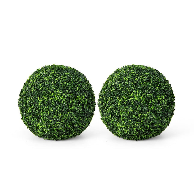 Bile artificiale din buxus, 48 ​​cm, rezistente la UV, set de 2