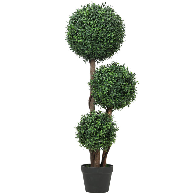 Buxus artificial, model cu trei sfere, 100 cm, verde