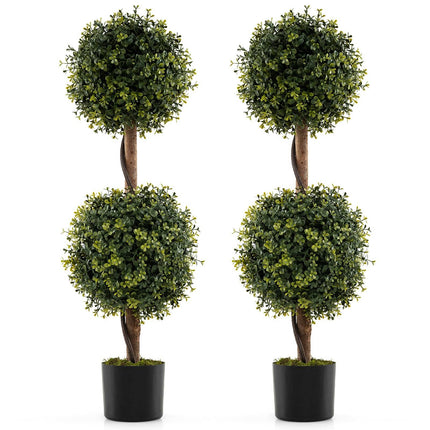 Buxus artificial cu ghiveci, 90 cm, set de 2