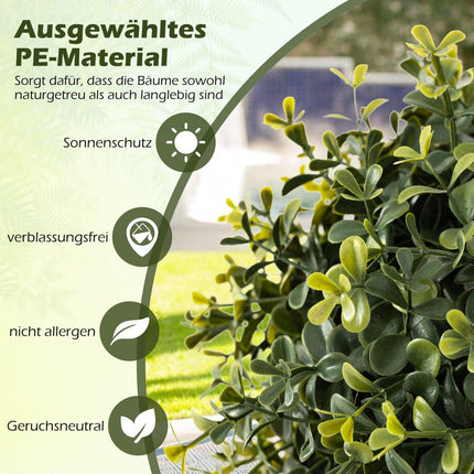 Buxus artificial cu ghiveci, 90 cm, set de 2
