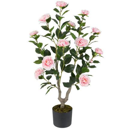 Camelia artificiala cu flori, 90 cm, roz