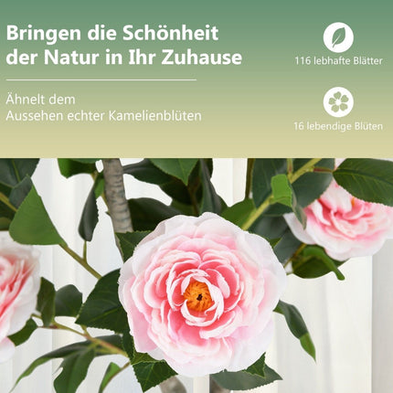 Camelia artificiala cu flori, 90 cm, roz