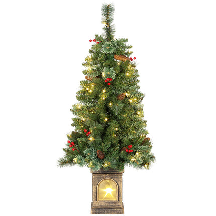 Brad de Crăciun artificial, 120 cm, 100 lumini LED, 8 moduri de iluminare