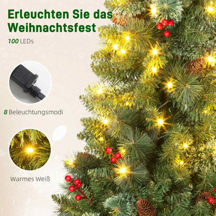 Brad de Crăciun artificial, 120 cm, 100 lumini LED, 8 moduri de iluminare