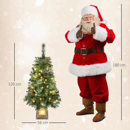 Brad de Crăciun artificial, 120 cm, 100 lumini LED, 8 moduri de iluminare