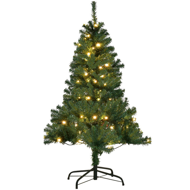 Brad de Crăciun artificial 120 cm, lumini LED, suport