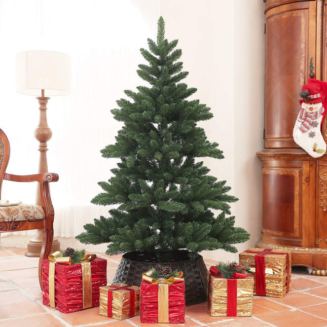 Pom de Crăciun artificial, Pom de Crăciun de 150 cm cu 565 de vârfuri, bază pliabilă din oțel, ignifugă, pentru decorațiuni de Crăciun, pentru interior, verde