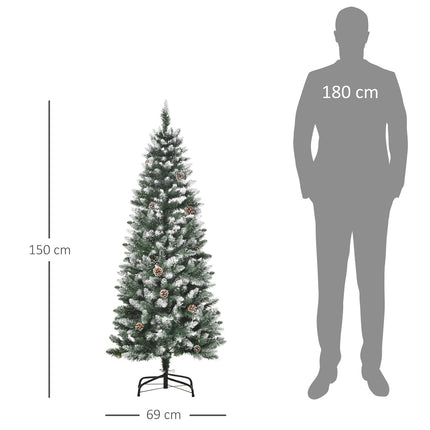 Brad Artificial, 150 cm, Ramuri Inzapezite, Coni De Pin