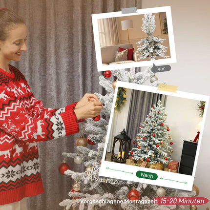 Brad de Crăciun artificial, 150 cm, pin zăpadă, 1162 crengi