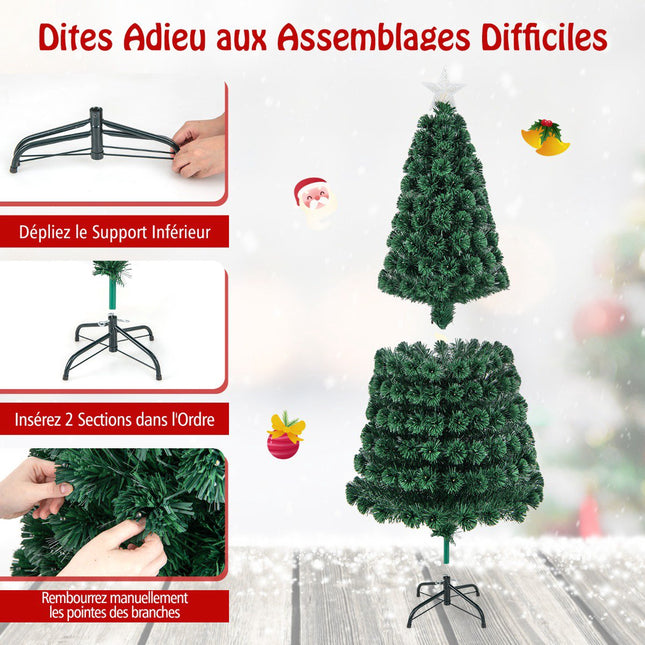 Brad de Crăciun artificial 180 cm, fibră optică, 230 LED-uri, 8 moduri de iluminare