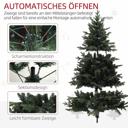 Artificial Christmas Tree 180 cm, Spruce Design, 1696 Tips, Steel Base, Green