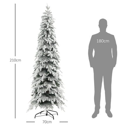 Brad de Crăciun artificial 210 cm cu zăpadă și 800 de crengi