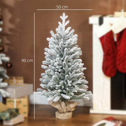 Brad de Crăciun artificial 90 cm – Zăpadă acoperită, 486 vârfuri