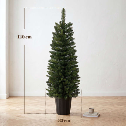 Set brazi de Crăciun artificiali, 120 cm, 170 vârfuri de crenguțe, verde