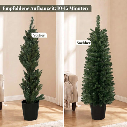 Set brazi de Crăciun artificiali, 120 cm, 170 vârfuri de crenguțe, verde