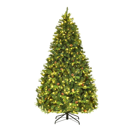 Brad de Crăciun artificial cu lumini LED, 210 cm, verde