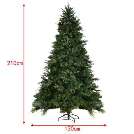 Brad de Crăciun artificial cu lumini LED, 210 cm, verde