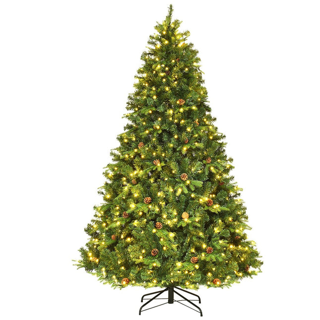Brad de Crăciun artificial cu lumini LED, verde, 225 cm