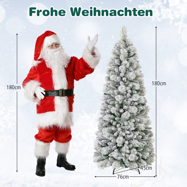 Brad de Crăciun artificial cu luminițe, 180 cm, verde