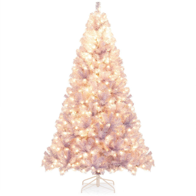 Brad de Crăciun artificial cu lumini, 225 cm, violet, LED