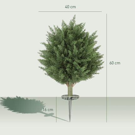 Plante artificiale de chiparos, rezistente la UV, pachet de 2, 40x60 cm