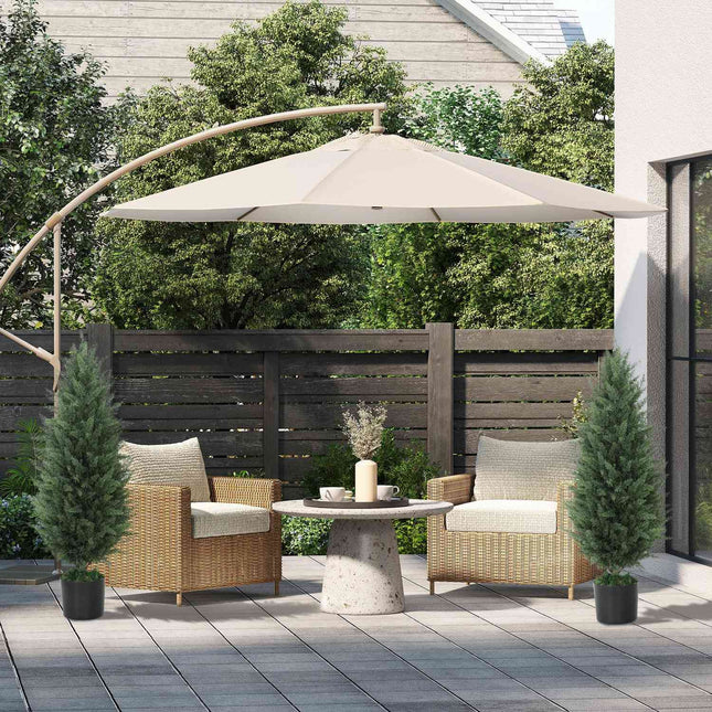 Chiparos Artificial Set de 2 Plante Artificiale Mari, 90 cm, Plante Artificiale In Ghiveci, Arborele Artificial Rezistent La UV Ca o Decorare Reală pentru Sufragerie Dormitor În aer liber |