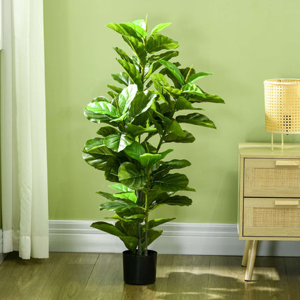 Plantă Ficus Artificială, 110 cm, 90 de Frunze cu Ghiveci