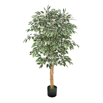 Artificial Ficus Tree 150cm With Black Pot, Silk Leaves