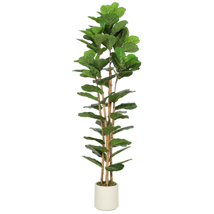 Smochin artificial cu frunze de vioară, 180 cm, trunchi de lemn, ghiveci