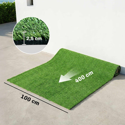Gazon artificial 100x400cm, autodrenant, înălțime 10mm
