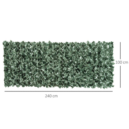 Paravan de intimitate artificial pentru gard viu, 240x100cm, verde închis