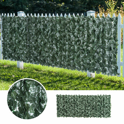 Paravan de intimitate artificial pentru gard viu, 240x100cm, verde închis