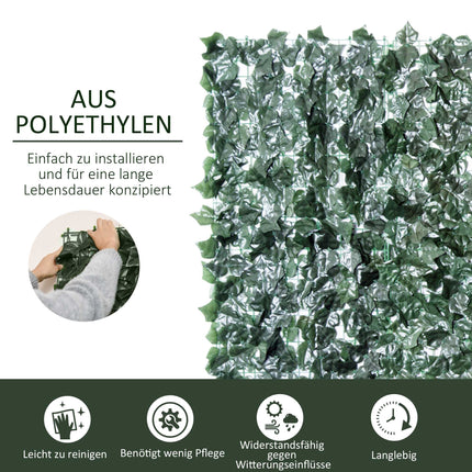 Paravan de intimitate artificial pentru gard viu, 240x100cm, verde închis