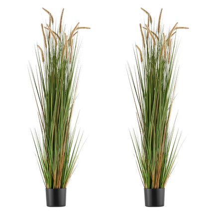 Artificial Horsetail Grass Plants, 2-Pack 5 Ft Potted
