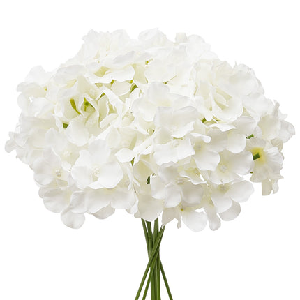 Artificial Hydrangea Flowers, 105 White Silk Stems