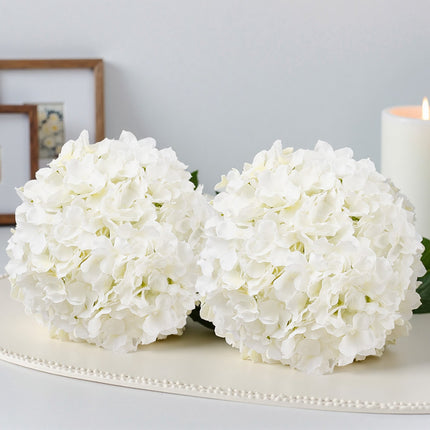Artificial Hydrangea Flowers, 305 White Silk Stems