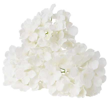 Artificial Hydrangea Flowers, White Silk, 65 Stems