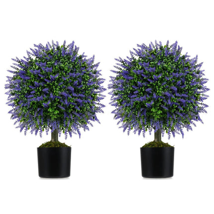 Arbori artificiali de lavandă, 58 cm, set de 2