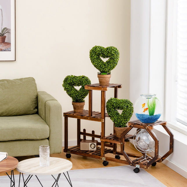 Plante artificiale mini în ghiveci, pachet de 4, decor în formă de inimă